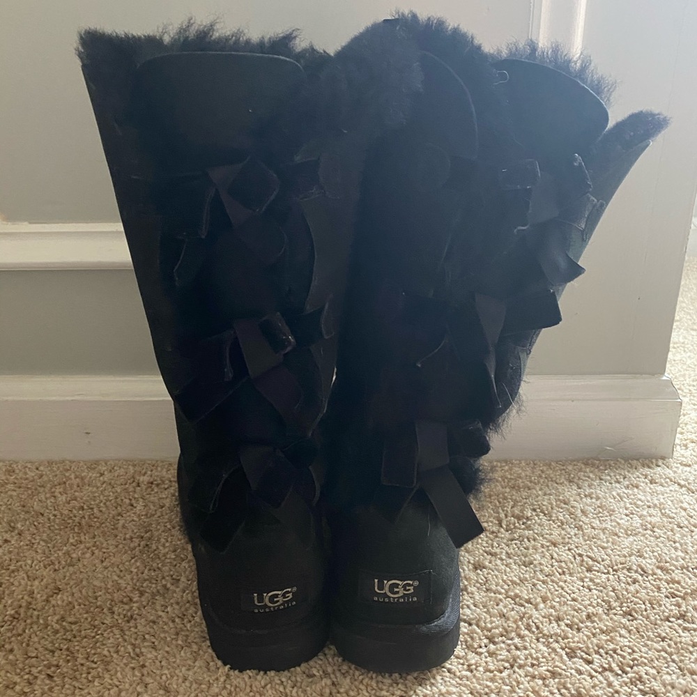 Ugg Bailey Bow Black Boots